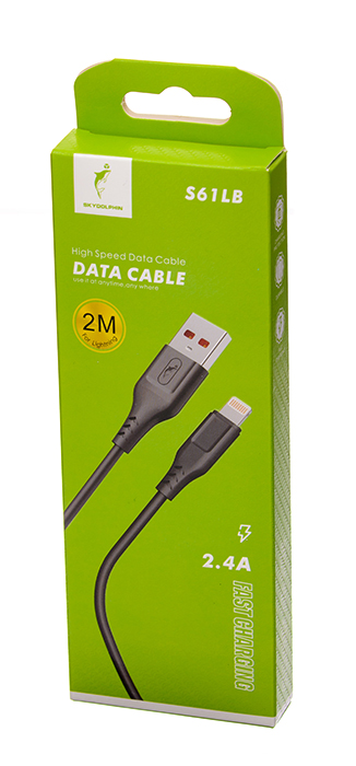 Кабель USB SKYDOLPHIN S61LB lightning 2.4A 2m (черный)