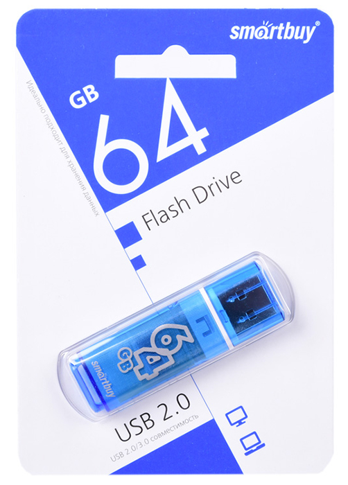 USB накопитель Smart Buy 64Gb Glossy (синий)