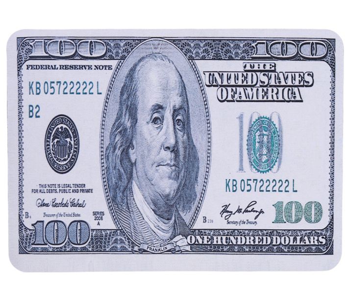 Коврик для мыши купюра "100 DOLLAR" 28cm*20cm