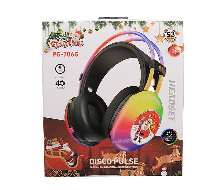 Bluetooth наушники "Merry Christmas" PG-706G (серый)