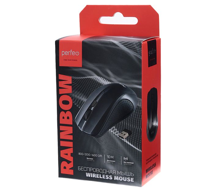 Мышь беспроводная Perfeo RAINBOW (PF-3434) (черный)