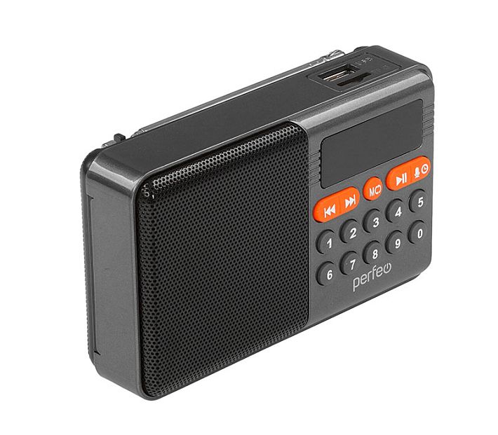 Радиоприемник Perfeo цифровой Турист (Bluetooth 5.3) (серый)