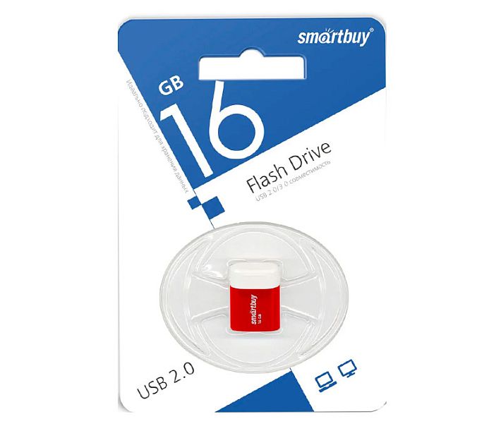 USB накопитель Smart Buy 16Gb Lara (красный)