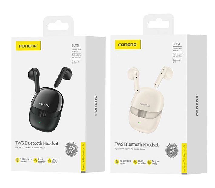 Bluetooth наушники FONENG BL151 TWS (вкладыши) (бежевый)