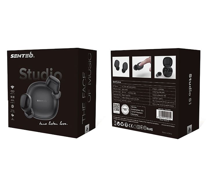 Bluetooth наушники SENTEO Studio S1 (черный)