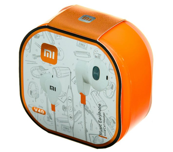 Наушники Xiaomi V40 (вкладыши, с микрофоном) (белый)
